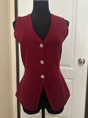 Emerson Lang Classic Knit Top with Gold Buttons